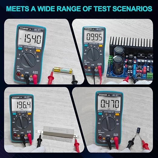 15B Digital Multimeter Tester, Voltmeter, Vehicle Detector 4000 Counts, Auto-Ranging for AC/DC Voltage and Current, Ohm, Capacitance, Frequency, High-Precision Large Screen Display for Clear Viewing