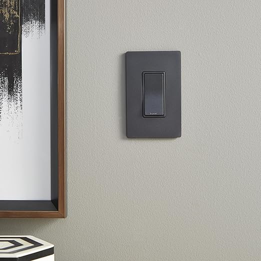 Legrand radiant TM873GCC10 15 Amp Rocker Wall Switch, 3-Way Decorator Light Switches, Graphite (1 Count)