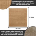 Dish Rags for Washing Dishes 8 Pack Multipurpose Wire Miracle Cleaning Coths Non-Scratch Wire Dishwashing Rag Lint Free Microfiber Cleaning Cloth for Kitchen Windows (Khaki)