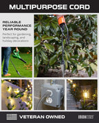 Iron Forge Cable Gray Outdoor Extension Cord 6 ft, 16/3 SJTW 6 Foot Grey 3 Prong Extension Cord Outdoor & Indoor, Weatherproof 13 Amp Heavy Duty Power Cable