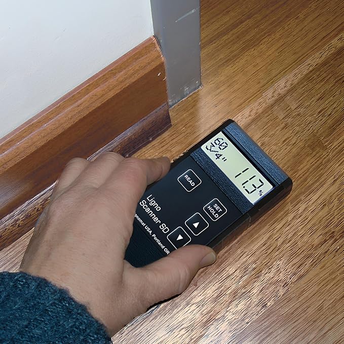 Ligno Scanner SD Pinless Moisture Meter - Wood Moisture Meter for Different Wood Species, Panels and Floor Planks - Dual-Depth Humidity Tester for Woodworking & Flooring