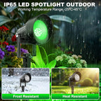 Halloween Green Landscape Spotlights, 14 LED Landscape Lighting with US Plug, IP65 Waterproof Outdoor for Tree Yard Garden Pathway Christmas Decor, 4 Pack