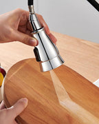 Kitchen Faucet Head Replacement, Pull Down Faucet Spray Head, 3 Function Faucet Tap Spout Sprayer Nozzle for Kitchen Faucet with 11 Adapters, Chrome