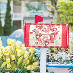 Kawani Happy Valentine's Day Mailbox Covers Magnetic Pink Red Love Heart Valentines Mailbox Covers Magnetic Standard Size 21x18 Inch Holiday Post Letter Box Cover for Garden Yard Decor