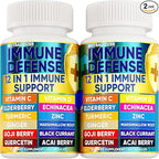 12 in 1 Premium Immune Defense Vitamins - Immune Supplement w/ Vitamin D3 5000 IU Vitamin С 1000mg Zinс 50mg - Luxe Choice for Premium Immune Support - With Echinacea Elderberry and Ginger - 120 Caps