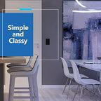 LIDER Minimalist Design Matte Finish Lighted Decorator Switch with Wall Plate, Frameless Paddle Light Switch with Locator Light, Single Pole, Grounding Screw, 15A 125V, UL Listed, Black, 10 Pack