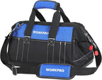 WORKPRO 16-inch Wide Mouth Tool Bag with Water Proof Molded Base