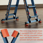 Ladder, A Frame 4 Step Ladder Extension, 14 FT Anti-Slip Multi Position Ladder, Storage Folding Ladder, 300 lbs Security Load Telescoping Aluminum Ladders for Stairs Home Indoor Outdoor Roof