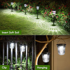 Solar Pathway Lights, 6 Pack 200 Lumens Super Bright Solar Lights Outdoor Waterproof with 2 Lighting Modes, Auto On/Off Outdoor Solar Lights for Yard, Walkway, Lawn, Driveway, Path,Outside