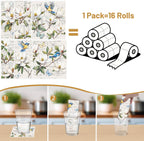 Floral and Birds Swedish Dishcloths for Kitchen, 6 Pack Vintage Flower Reusable Paper Hand Dishing Towels Housewarming Gifts, Absorbent Dish Rags Decoration for Home Cooking Cleaning