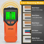 Stud Finder Wall Scanner - 5 in 1 Stud Finder Tool w/Smart Chip and HD LCD Display, Stud Detector Beam Finders for the Center and Edge of Wood AC Wire Metal Studs Joist Pipe (BloodOrange)