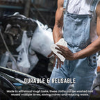 100% Cotton Terry Towels Cleaning Cloths Pack of 100 (12 x 12 Inches) White Cotton Terry Cloth Bar Rags White Bar Towels, Multipurpose High Absorbent Terry Towels for Cleaning Auto Detailing Painting