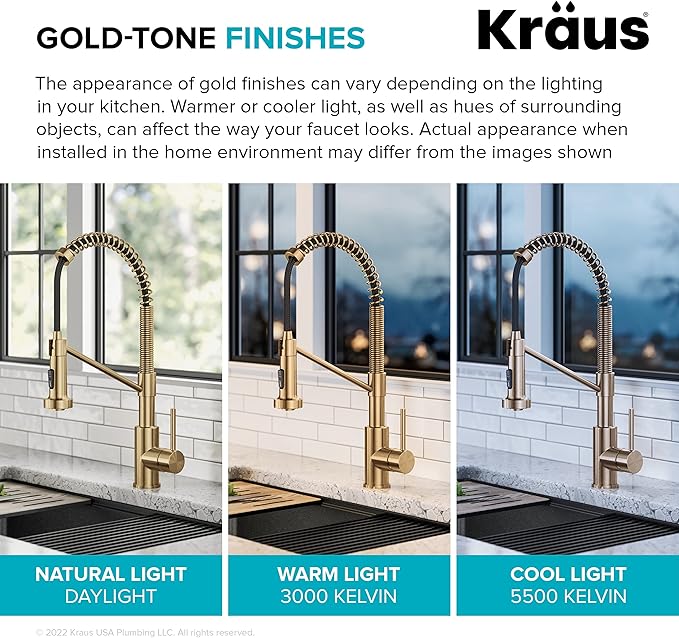 KRAUS Bolden Touchless Sensor Commercial Style 2-Function Single Handle Pull Down Kitchen Faucet in Spot-Free Brushed Brass, KSF-1610BB