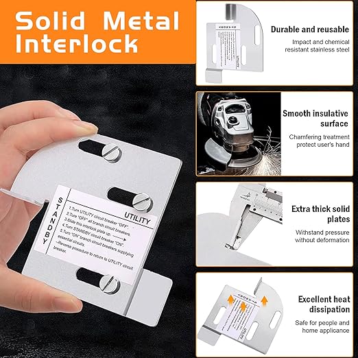 Generator Interlock Kit for Square D QOCGK2C QO or HOMCGK2C Homeline Main Breaker 150A-225A Panels, Load Center Accessory for Indoor and Outdoor Use