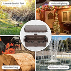 QUOBAS Outdoor Waterproof Electrical Box with 6 Cable Ports, IP54 Weatherproof Heavy-Duty Extension Cord Cover for Power Strips, Garden Power Tools, Holiday Lights, Brown