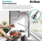 KRAUS Oletto Commercial Style Single Handle Pull Down Kitchen Faucet with QuickDock Top Mount Installation Assembly in Matte Black, KPF-2631MB