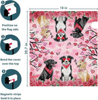 Kawani Valentine's Day Magnetic Mailbox Covers - Pink Rose Heart & Dog Designs, Standard Size 21x18 Inch, Perfect for Anniversary, Wedding, Garden & Yard Decor