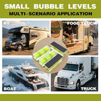 4Pcs Magnetic High Precision Small Bubble Level 52x20x15mm Three Line Horizontal Mini Spirit Level for Picture Hanging 3D Printer RV Camping & Carpentry