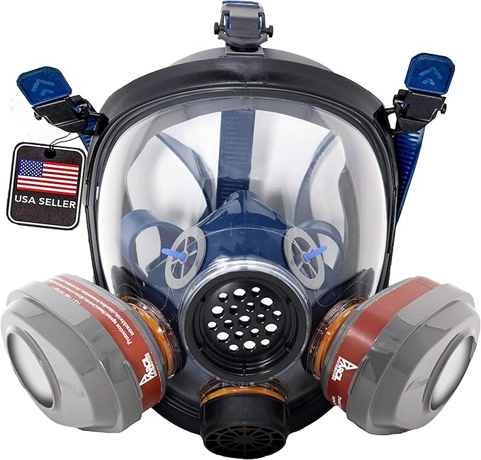 Parcil Distribution Gas Mask Survival Nuclear and Chemical Full Face Respirator - Organic Vapor & Particulate - CE Tested