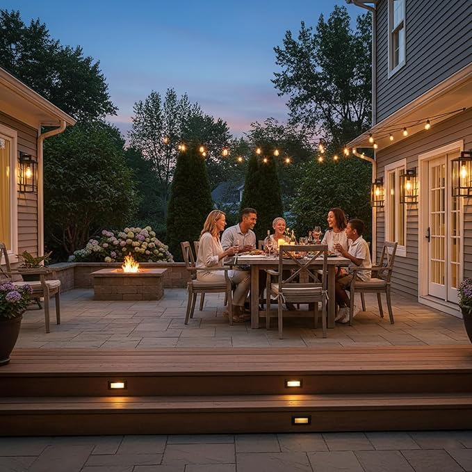 18" Outdoor Wall Light Fixtures Waterproofed Exterior Lantern W/Sturdy Rectangular Double Cage In Old Rust &Clear Tempered Glass,Sconce Mounted For House Patio,Front door,Porch,Garage Lighting 2Pack