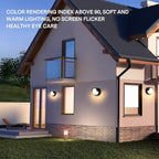 Modern Wall Sconce 2 Pack 12W Outdoor Wall Light Wall Pack Light Black Light Fixture Versatile Style Wall Lantern for Courtyard/Yard 3000K Warm Lights Round Black Outdoor Wall Light