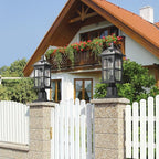 Darkaway Outdoor Post Lights Lamp Posts Outdoor Lighting, Waterproof Aluminum Post Lights Exterior Light Fixtures with Glass,Fence Pole Lights for Porch Yard Patio Garage