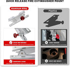 Quick Release Fire Extinguisher Mount - Aluminum Adjustable UTV Roll Bar Fire Extinguisher Holder Mounting Bracket for Jeep Wrangler TJ JK JL JKU Polaris RZR Ranger Cam-Am X3, Silver