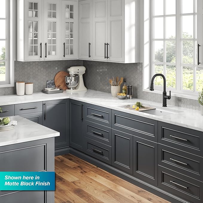 KRAUS Allyn Industrial Pull-Down Single Handle Kitchen Faucet in Spot-Free Black Stainless Steel, KPF-4102SFSB