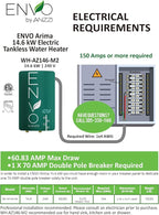 ANZZI Envo ANZZI Electric Tankless Water Heater 14.6 kW at 240 Volts, Small Enough to Install Anywhere - For for kitchen or bath faucet and shower (WH-AZ146-M2)