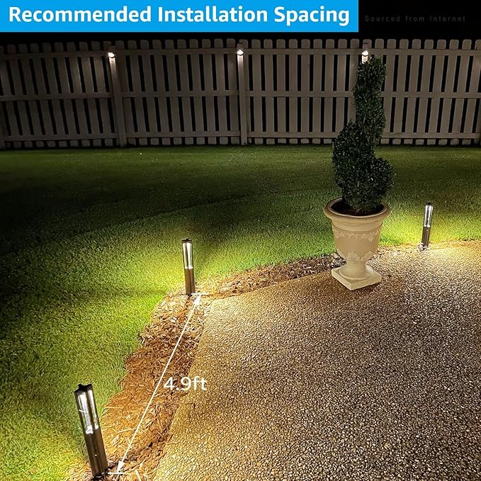 LEONLITE 5CCT Low Voltage Path Lights, 1800K2700K3000K4000K5000K Selectable, 3W LED Landscape Pathway Lights, Outdoor Landscape Lighting for Driveway, Aluminum, 12-24V AC/DC, ETL, IP65, Pack of 6