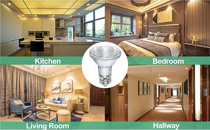 PAR20 Halogen Light Bulbs 3 Pack 120V 39w Dimmable (PAR20 50W Equivalent), E26 Medium Base Flood Light Bulbs with 3000k Warm White for Kitchen Stove Hood and Range Hood Light Bulb.