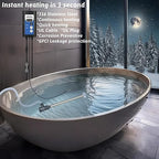 2000W Immersion Water Heater Portable Electric Bathtub & Pool Fully Submersible Water Heater with Temp Control, GFCI for Hot Tub, Bucket, Swimming pool, above ground pool, baptistry & spa tub