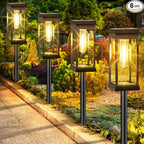 BesLowe 【Upgraded】 Solar Pathway Lights Outdoor, 6-Pack Large LED Solar Light Outdoor Waterproof, Super Bright Outside Lights for Yard, Sun-Powered Landscape Lighting for Garden Walkway, Warm White