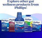 Phillips' Colon Health Daily Probiotic Capsules, 4-in-1 Symptom Defense to Help Defend Against Occasional Gas, Bloating, Constipation, and Diarrhea, Daily Supplement, 90 Count