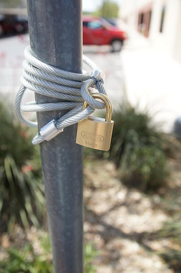 ABUS 55/30 Small Solid Brass Padlock with 2 Keys for School, Gym, Cabinet 1 9/64in (30mm) Wide, Keyed Alike