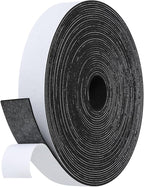 Weather Stripping Door Seal Strip- 1 Inch X 1/16 Inch X 32Feet, Strong Adhesive, Lightproof, Soundproof, Weatherproof Foam Tape Insulation for Sliding Door, Front Door Frame, Windows- Black