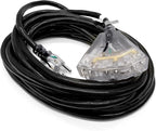 Outdoor Extension Cord Waterproof (25 ft) 12 Gauge Heavy Duty Extension Cord Splitter - Lighted Outdoor Extension Cords with Multiple Outlets - Watts Wire - 25' Grounded - extensiones electricas