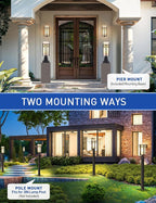 Outdoor Post Lights Waterproof Metal Frame with Milk White Frosted Glass Pier Mount Outdoor Lighting Fixtures(with 3-Inch Pier Mount Base) Pillar Light Post Lantern for Garden Backyard and Porch