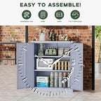 Greenvelly Metal Storage Cabinet, 36" Locking Storage Cabinet with Doors and Shelves, Lockable Storage Cabinets for Home Office, Utility Locker Cabinet, Steel Garage Cabinet with 2 Keys, Dark Grey