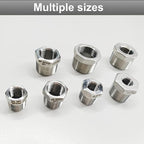 2 Pcs 304 Stainless Steel Reducer Hex Bushing, 3/4" Male NPT to 3/8" Female NPT Pipe Fitting Hex Bushing, Heavy Duty Pipe Fitting Reducer Adapter (3/4" - 3/8")