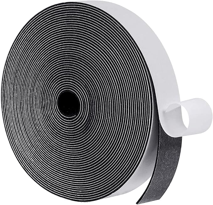 MAGZO Weather Stripping Door Seal, 1 Inch Wide X 1/16 Inch Thick Adhesive Foam Tape Soundproof Weatherstripping for Windows, 1 Rolls Total 33FT Black
