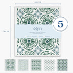 ELYN Swedish Dishcloths, Reusable & Washable Sponge Cloths, Absorbent Cleaning Paper Towels for Kitchen, Dishes, Counters and More, 5 Pack, Assorted Bohemian Patterns