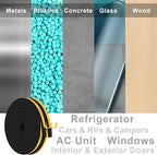 Door Weather Stripping for Doors and Windows, Self-Adhesive Foam Gasket Tape, Energy-Saving (3/8 in x 1/4 in x 33Ft)