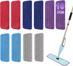 10 Pack 16.5 inch Reusable Mop Pads Microfiber Spray Mop Replacement Heads for Wet/Dry Mops Compatible with Bona Floor Care System