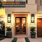 BesLowe 18” Upgraded Motion Sensor Outdoor Wall Lights, Dusk to Dawn Porch Lights Outdoor Wall Sconces, 3 Lighting Modes Exterior Lighting Fixtures with Hooks, Bronze Outside Lights for House, 2-Pack