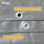 GUARD SHIELD Heavy Duty Tarp 30x40 Feet Silver/Black Multi Purpose Thick Waterproof Poly Tarp Cover 10mil