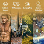 Tankless Water Heater 12L, Portable Propane Camping Water Heater 3.16GPM with Handle Overheating Multi-Protection, Instant Gas Hot Water Warmer for Outdoors RV Trips Shower Boat Cabins,White