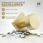 Mega Handles SUANA Dummy Door Knob for Hallway, Closet and Bathroom, Reversible Heavy Duty Design Door Knobs, Fits All Standard Door Sizes, Screws Included - Satin Brass (2 Pack)