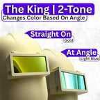 The King 2-Tone | Gold/Blue Shade 11 Welding Lens | Changes Color With Angle - Gold/Blue | 2" x 4.25" | Extremely Clear Fixed Shade 2x4 Welding Lens | Ridge Products Welding Lens