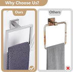 TQKAG 5-Pieces Brushed Nickel Bathroom Hardware Accessories Set 23.6" SUS304 Stainless Steel Towel Bar Set Wall Mounted Square Toilet Paper Holder with Shelf